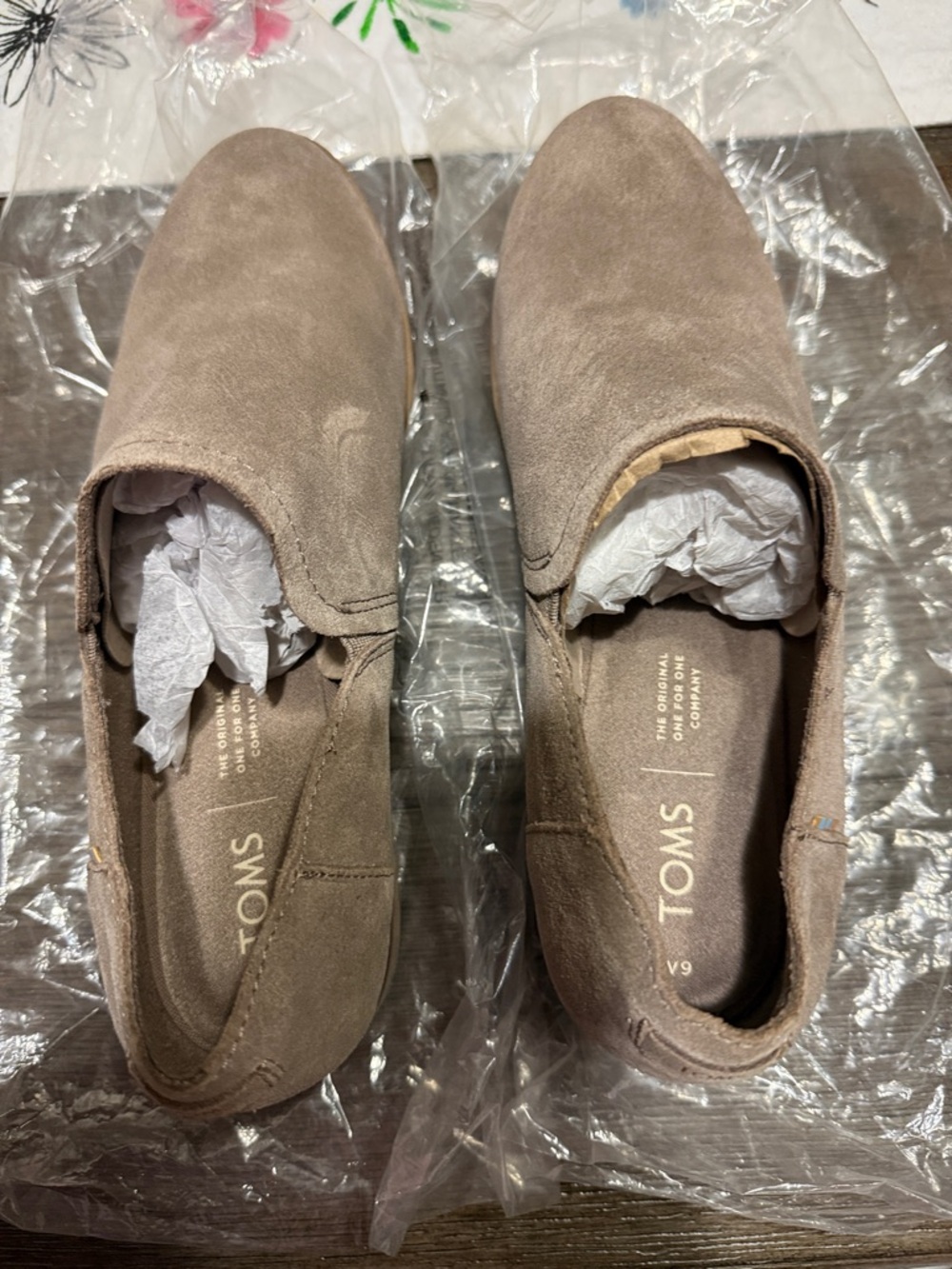 TOMS Men's Taupe Suede Slip-On Loafers
